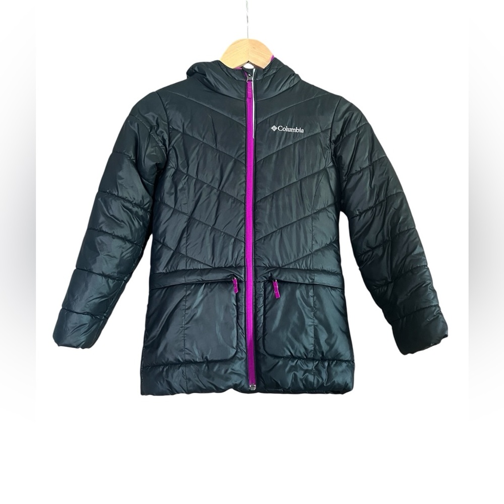 Columbia Black and purple Puffer Parka